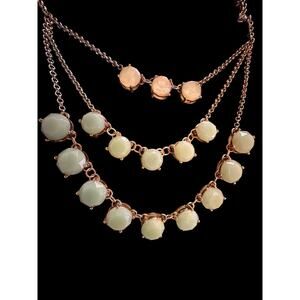 Vintage Light Green Triple Tiered Necklace
